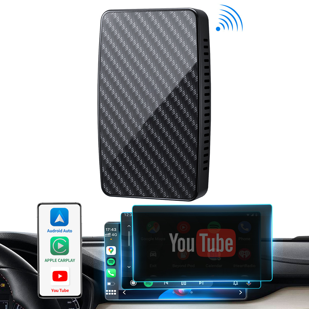 Ottocast Custom wireless Connect Carplay Netflix Media Car Android Auto Box Car Play AI Box universal For Apple Carplay youtube