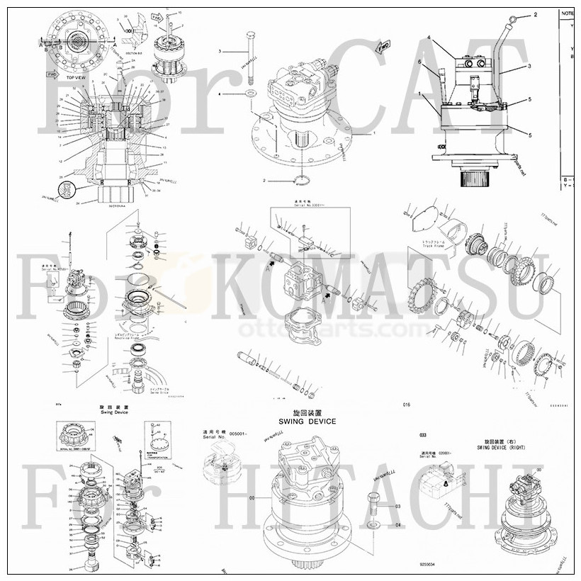 OTTO Excavator Swing Motor Parts Repair Kits Dx225 D130-5 DH200-7 Swing Motor Seal Kit For DOO SAN DAE WOO Swing Motor Reduction