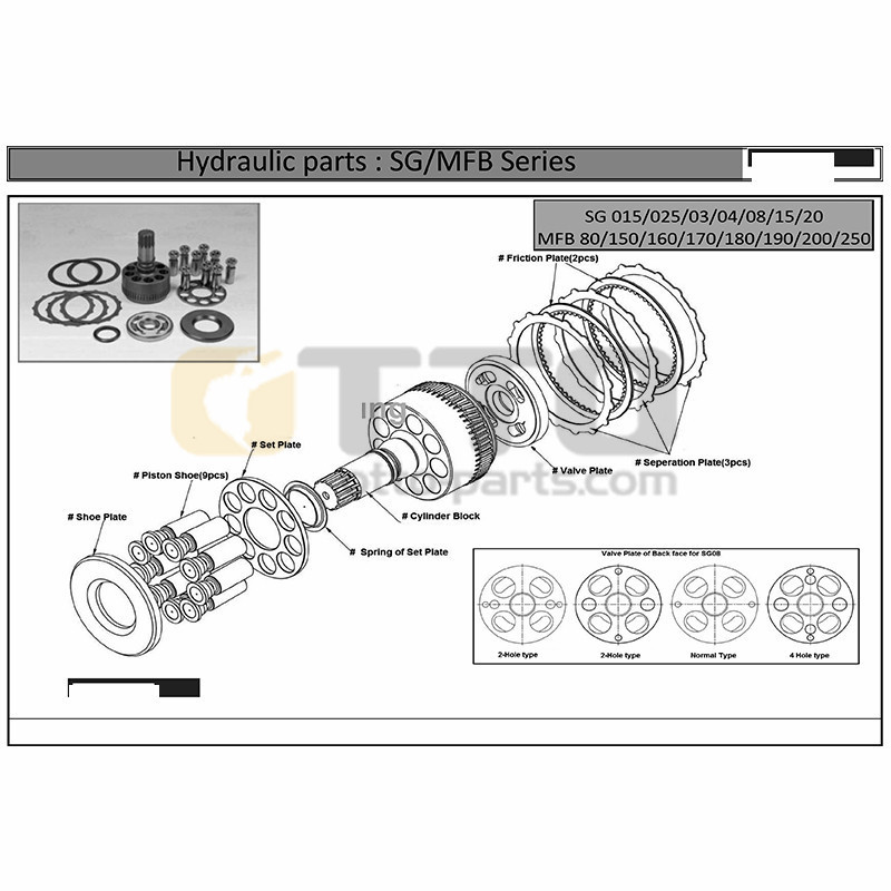 OTTO Excavator Part Hydraulic Pump Parts Repair Kit DH220-5 DH220-7 DH300-7 Hydraulic Gear Pump Parts For DOO SAN DAE WOO