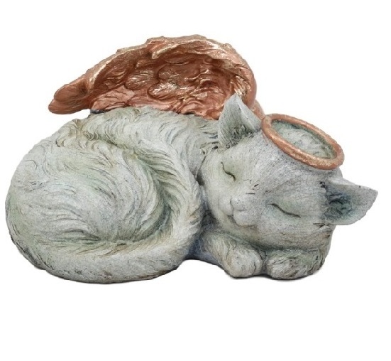 Sleeping Angel Cat Small Cremation Urn for Ashes Statue 7.5