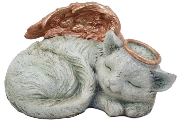 Sleeping Angel Cat Small Cremation Urn for Ashes Statue 7.5