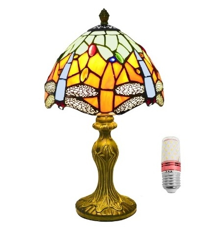 Table Lamp Baroque Handmade Stained Glass Desk Lamps Gifts Alloy Base 14.17