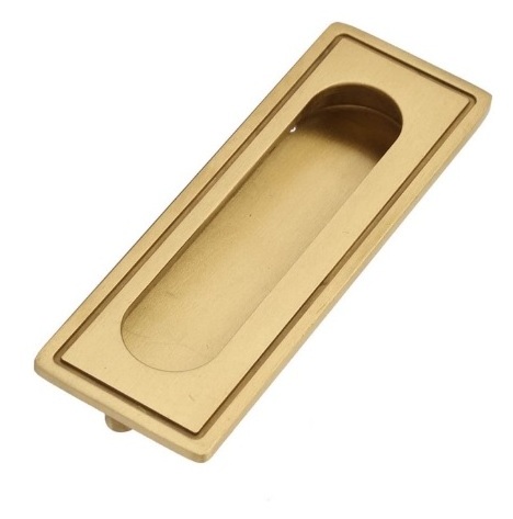 RecesHandle Brass Cabinet Hardware Flush Pull Recessed Invisible Flat Finger Pull with 2 Screw for Sliding Door Drawer