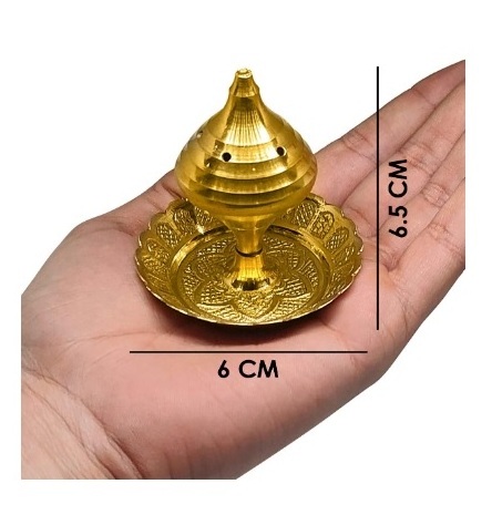 Pure Brass Incense Agarbati Stick Stand Holder with Plate Festive Puja Diwali Temple Agarbatti Burner with Ash Catcher Indian