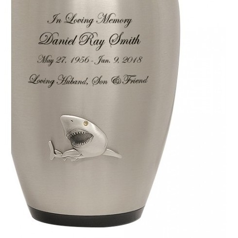 New Shark Pewter Urn  high quality cremation urn that has been made with love, so you can honor the memory