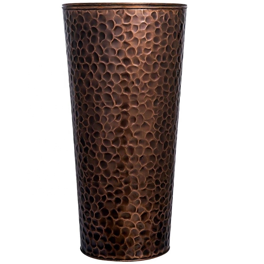 Tall Planter Pots Outdoor Indoor Copper Flower Decorative Weather Resistant Garden Deck Patio