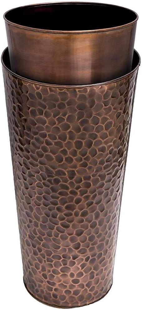 Tall Planter Pots Outdoor Indoor Copper Flower Decorative Weather Resistant Garden Deck Patio