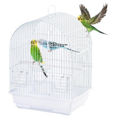 Silver solid Stainless Steel Small Bird Cage Economy and Lightweight Small Birds Carrier Cages for Parakeets Lovebirds