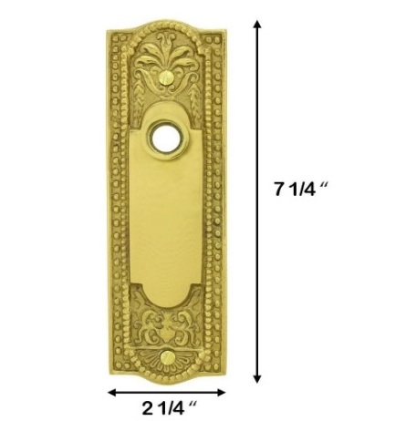 Antique Decorative Beaded Cover No Keyhole Door Back Plate Brass Escutcheon Cover with Doorknob or Lever Hole