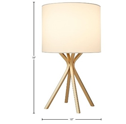 Gold Bedside Table Desk Lamp with Light Bulb  18 Inches Linen Shade Table Lamp bulb candle warmer lamp