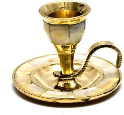 HAND CRAFTED METAL BRASS CANDLE STAND WITH SHELL MOTHER OF PEARL Candle Stand Floor for Restaurant Handmade Home Decora