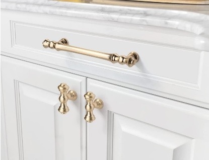 Brushed Brass Kitchen Cabinet Handles, Gold Cabinet Pulls Kitchen Cabinet Hardware for Cupboard Door Push Plate