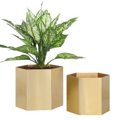 Gold Stainless Steel Cone Planter Indoor Tree Planter Plant Pot Flower Pot Containers Steel Cone Planter