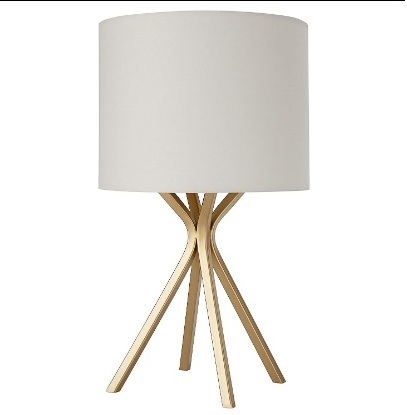 Gold Bedside Table Desk Lamp with Light Bulb  18 Inches Linen Shade Table Lamp bulb candle warmer lamp