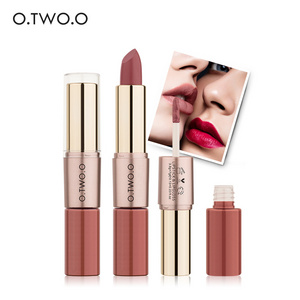 O.TWO.O Lipstick Cosmetics 12 Colors Matte Lip Gloss and Matte Velvet Lipstick 2 in 1