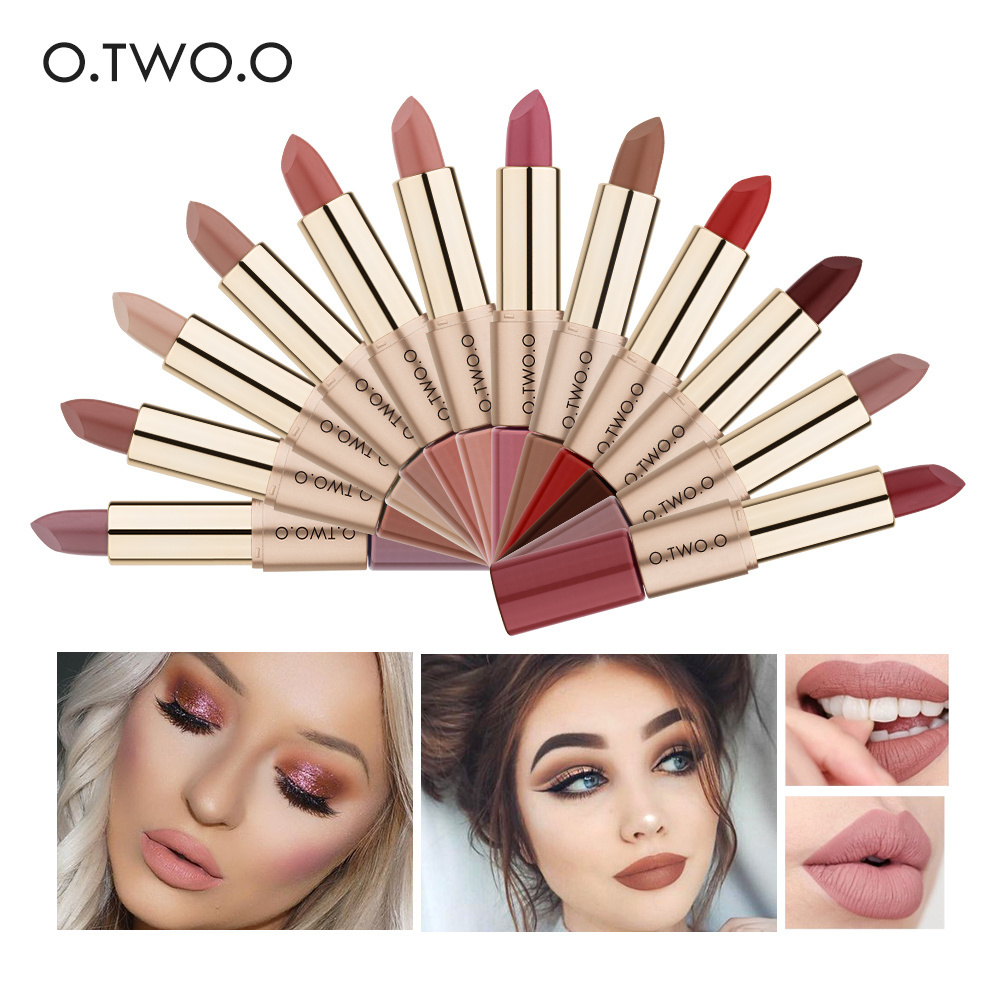 O.TWO.O Lipstick Indonesia Malaysia Shopee Best Sell Matte Lipstick Lipgloss 2 in 1 Cosmetic Lipstick