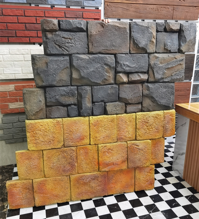 3d design stone look wall panel black artificial stone interior and exterior pu home decor stone wall panel/board veneer outdoor