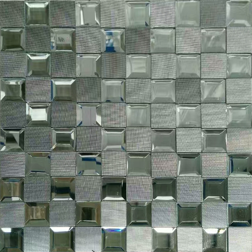 wholesales dark blue glass mosaic tile self adhesive glass mix color backsplash mosaic tile for kitchen