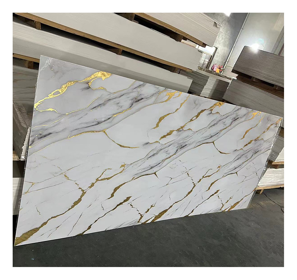 New arrived 4x8 Imitations marble UV wall panel Gloss Laminates artificial marble plastic sheet pvc wall panel manufacturer