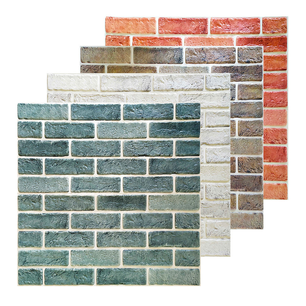 2022 hot sale brick wall decoration 3D pe brick foam Wallpaper for living room