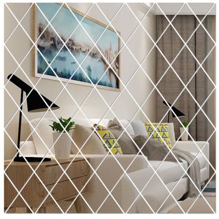 Acrylic Wall Sticker Self Adhesive Removable Mirror Sheets Wall Decals