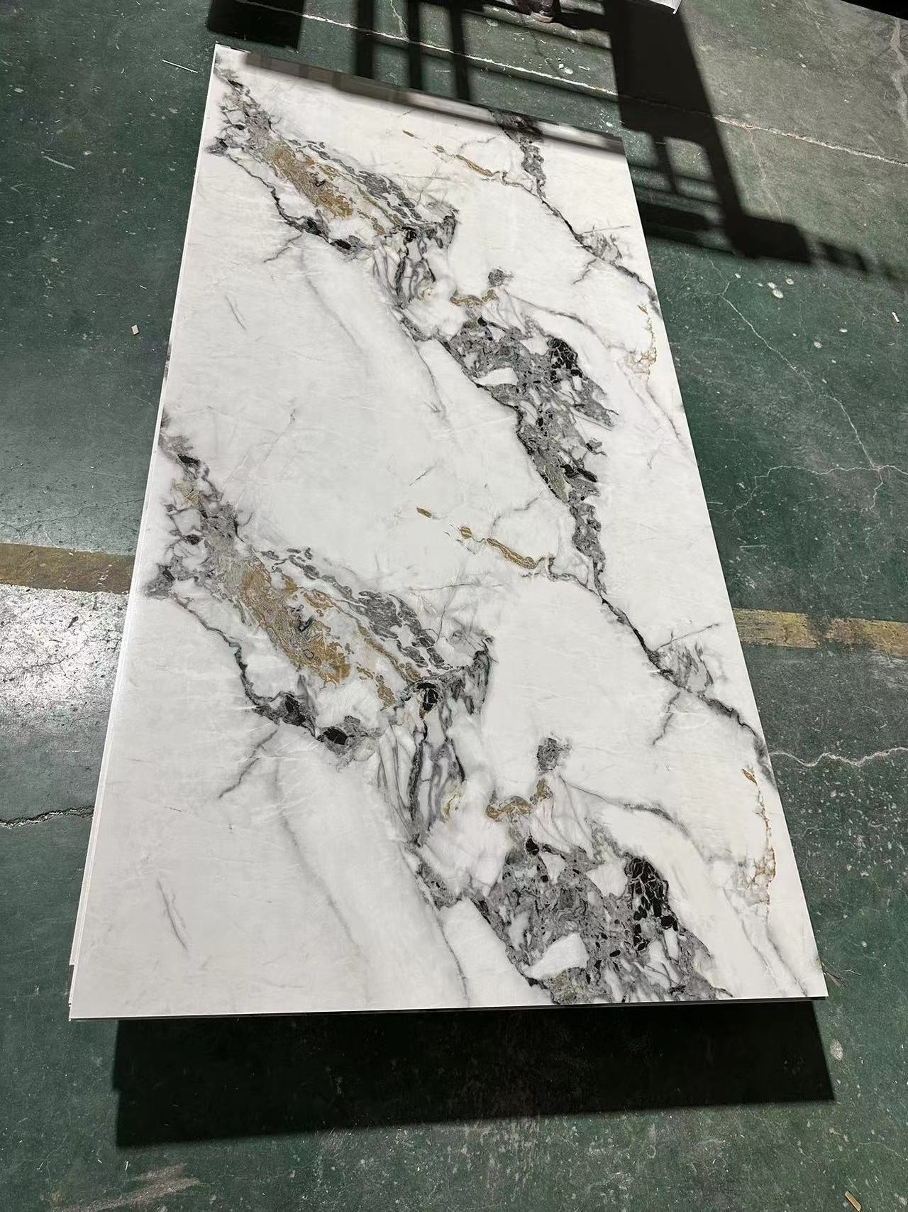 high glossy flexible 3d interior pvc marble alternative wall panel laminas de pvc tipo marmol uv marble board for TV background