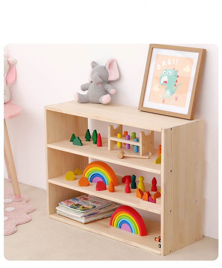 Child Wooden Nursery Furniture Toy Book Classroom Wood Preschool Locker Daycare Shelf Storage Kindergarten Cabinet For Kid