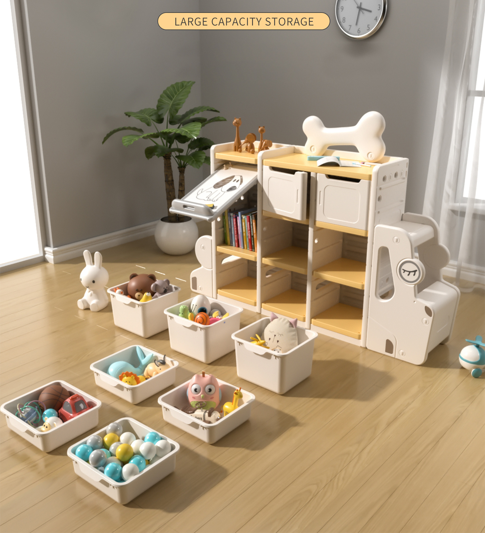 Children's Room Floor Locker Multi Layer Large Capacity Storage Rack Shelf Baby Cabinet Drawer Toys Storage Children Cabinets