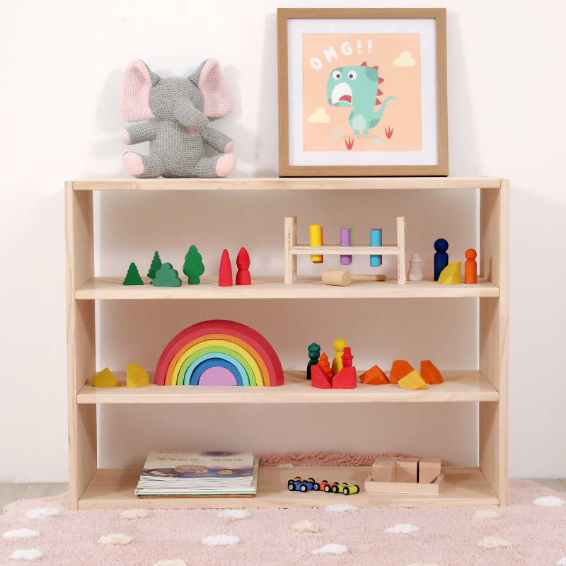 Child Wooden Nursery Furniture Toy Book Classroom Wood Preschool Locker Daycare Shelf Storage Kindergarten Cabinet For Kid