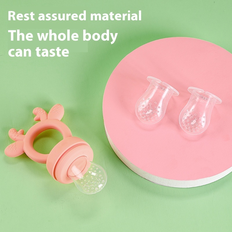 Food grade silicone baby pacifier assisted feeding fruit flavored baby silicone toys