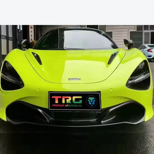 Car Wrap Vinyl Roll Gloss Neon fluorescent green Yellow Transferable adhesive Car Super bright yellow wrap color changing film