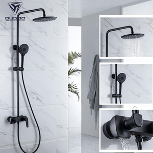 Luxury Modern Design In Wall Matte Black Bathroom Bath Shower Mixer Faucet