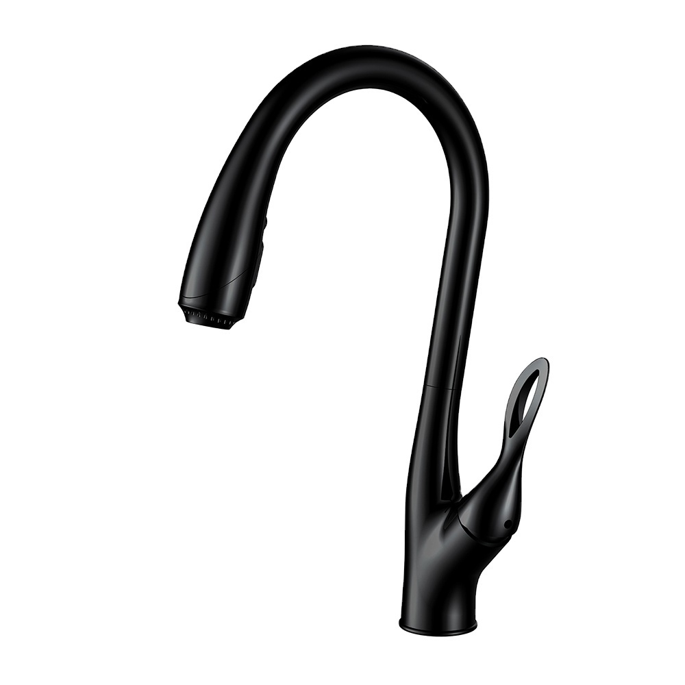 OUBAO Modern Unique Design Taps Black Sink Faucets Mixer For Kitchen