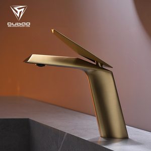 OUBAO Brand New Hot And Cold Mixer Basin Faucet Taps Brushed Gold Basin Faucet