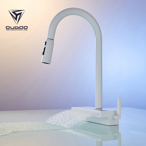 Flexible Pull Out Down Kitchen Mixer Tap Sink Faucet Waterfall Faucet With Digital Display