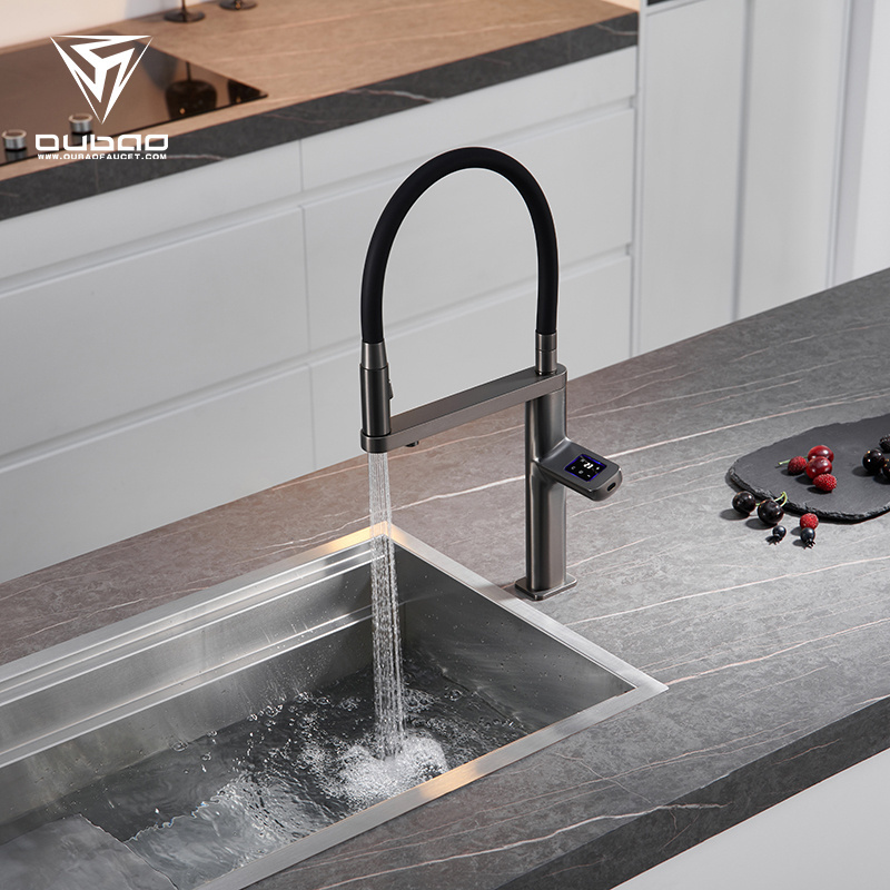 Commercial Kitchen Sink Faucet Tap Three Spray Modes Filter Kitchen Faucet