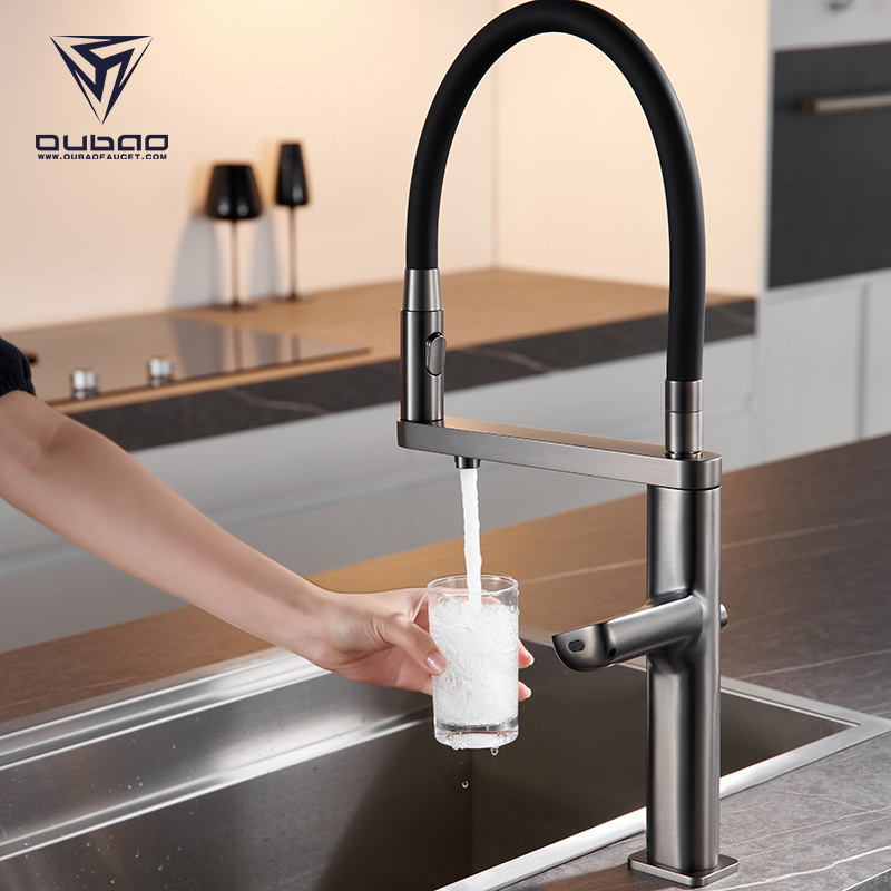 Commercial Kitchen Sink Faucet Tap Three Spray Modes Filter Kitchen Faucet