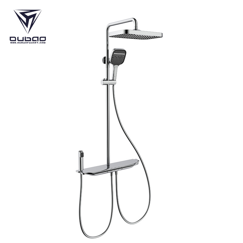 Luxury Piano Keys Modern Bath Faucet Brass Bathroom Tap Sets Chrome LED Thermostatic Shower Set