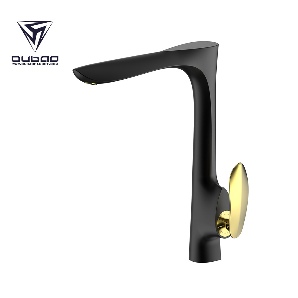 Matte Black And Gold house vintage single kitchen faucet