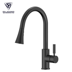 Handle Gooseneck Pull Down Designer Matte Black Single Handle Kitchen Sink Faucet