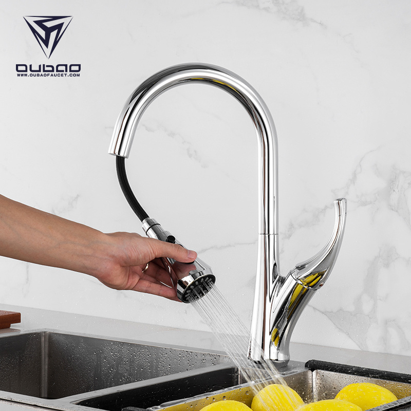 China Faucet Manufacturer Long Body Water Tap Kitchen Sink Pull Down Faucet