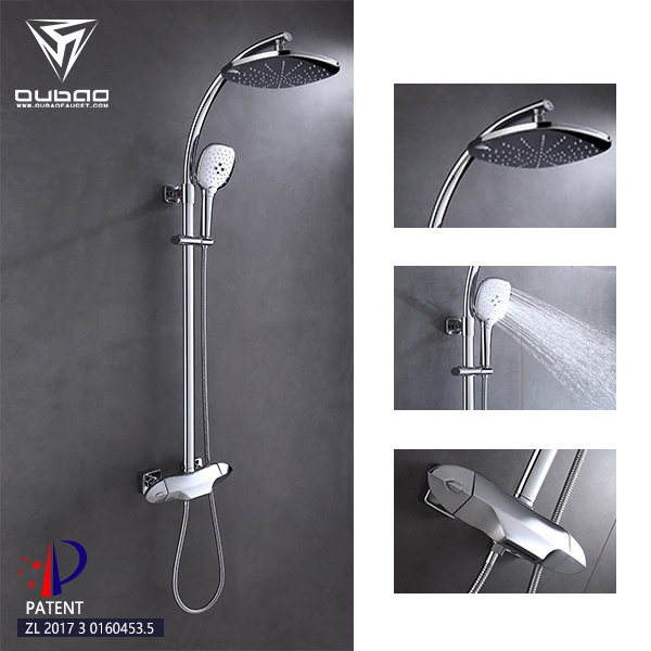 Thermostatic Shower Mixer for bathroom with Rainfall Shower Head and Handle Sprayer