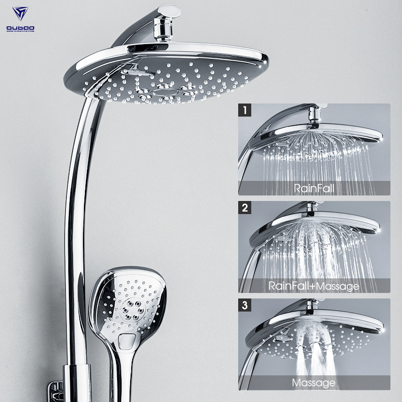 Thermostatic Shower Mixer for bathroom with Rainfall Shower Head and Handle Sprayer