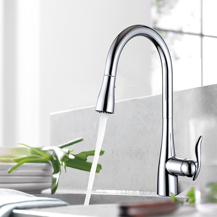 Modern Pull Down Kitchen Taps Water Faucet Rose Gold Pull Out Sprayer Kitchen Faucet Mixer Taps