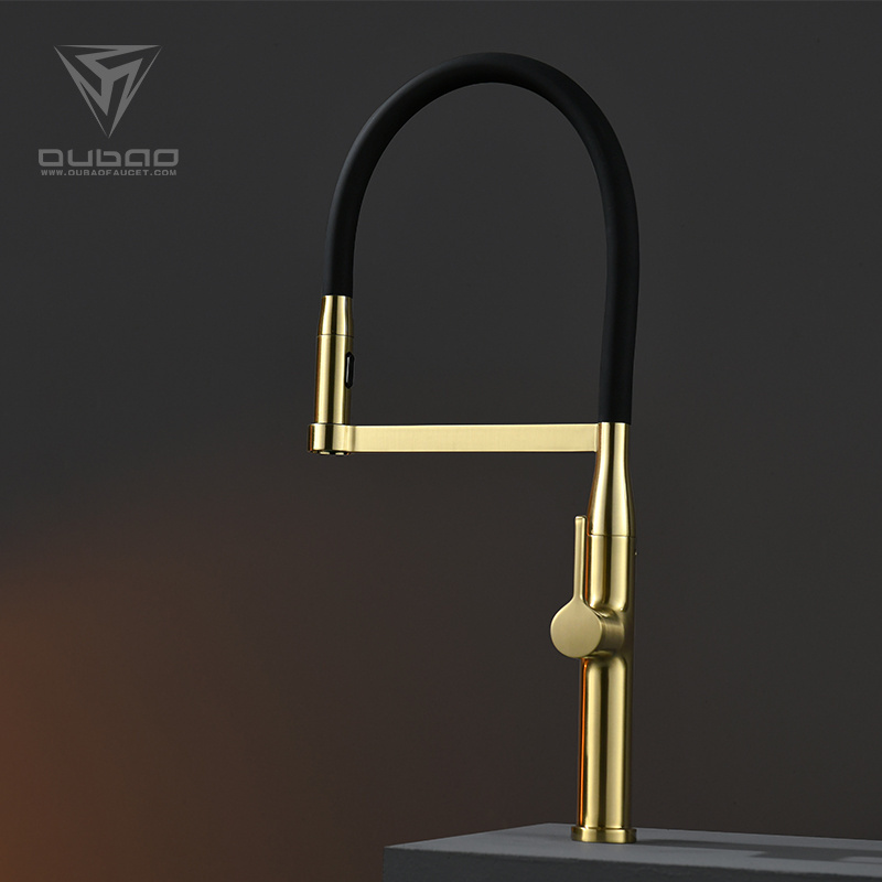 Luxury Brushed Gold Magnetic Pull Out Spray Magnet Sri Lanka Kitchen Faucet Mixer Tap