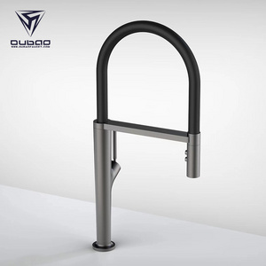 OUBAO Modern Multifunction Gourmet Faucet Mixer Tap Flexible Pull Down Feature Kitchen Sink Faucets