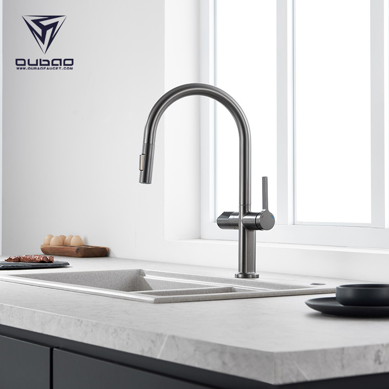 Advanced Gunmetal Digital Display Touch Sensing Kitchen Faucet