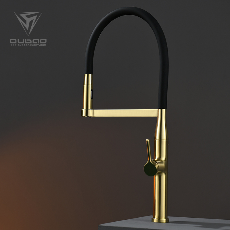 Luxury Brushed Gold Magnetic Pull Out Spray Magnet Sri Lanka Kitchen Faucet Mixer Tap