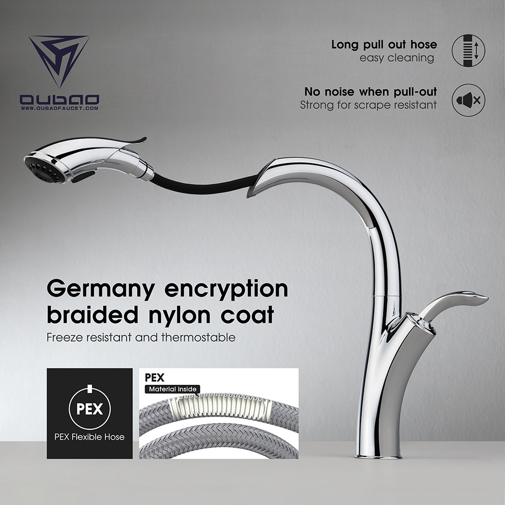 New Inventions Chrome Plated UPC Kitchen faucet Pull Down