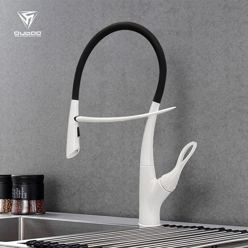 New Design 2 Ways Flexible Cooper Pull Down Spray Kitchen Sink Mixer Faucet